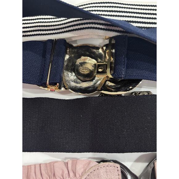 5 Vintage 80's 90's Womens Stretch Belts Wide Retro Glam Metal Lot Y2K - Picture 6 of 7